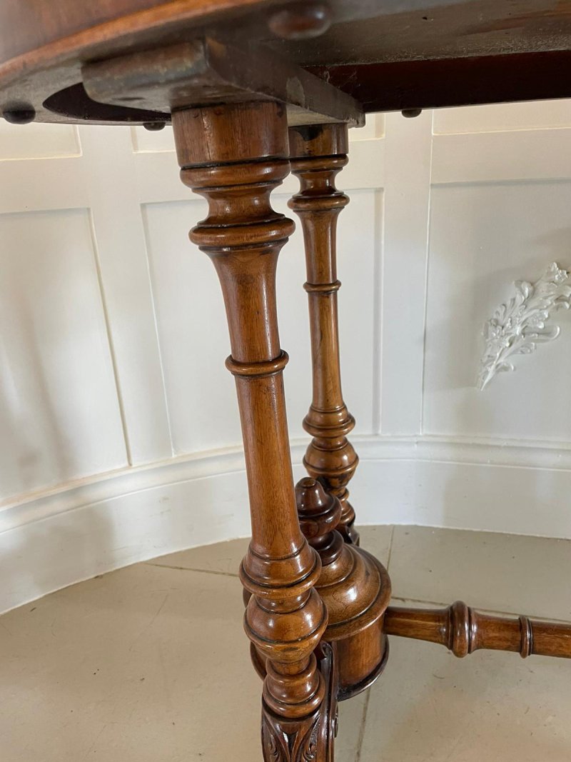 Antique 19th Century Victorian Oval Walnut Centre Table - Image 9