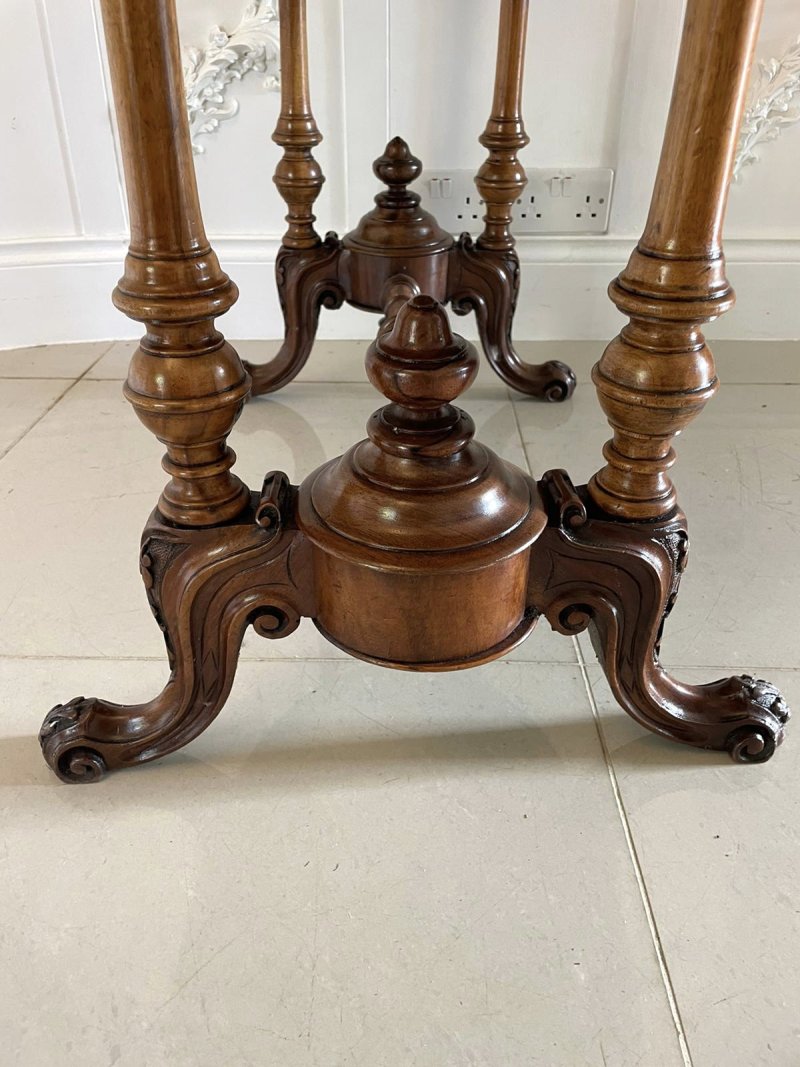 Antique 19th Century Victorian Oval Walnut Centre Table - Image 10