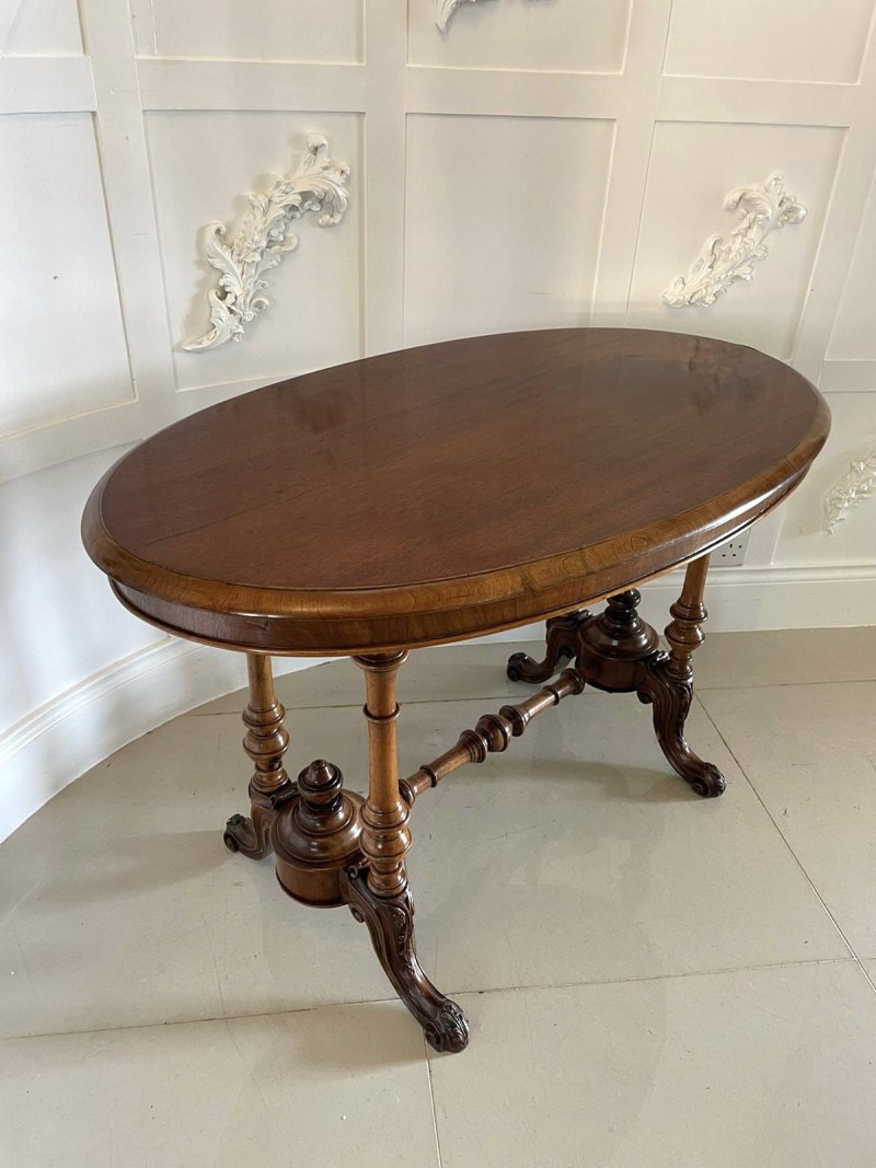 Antique 19th Century Victorian Oval Walnut Centre Table
