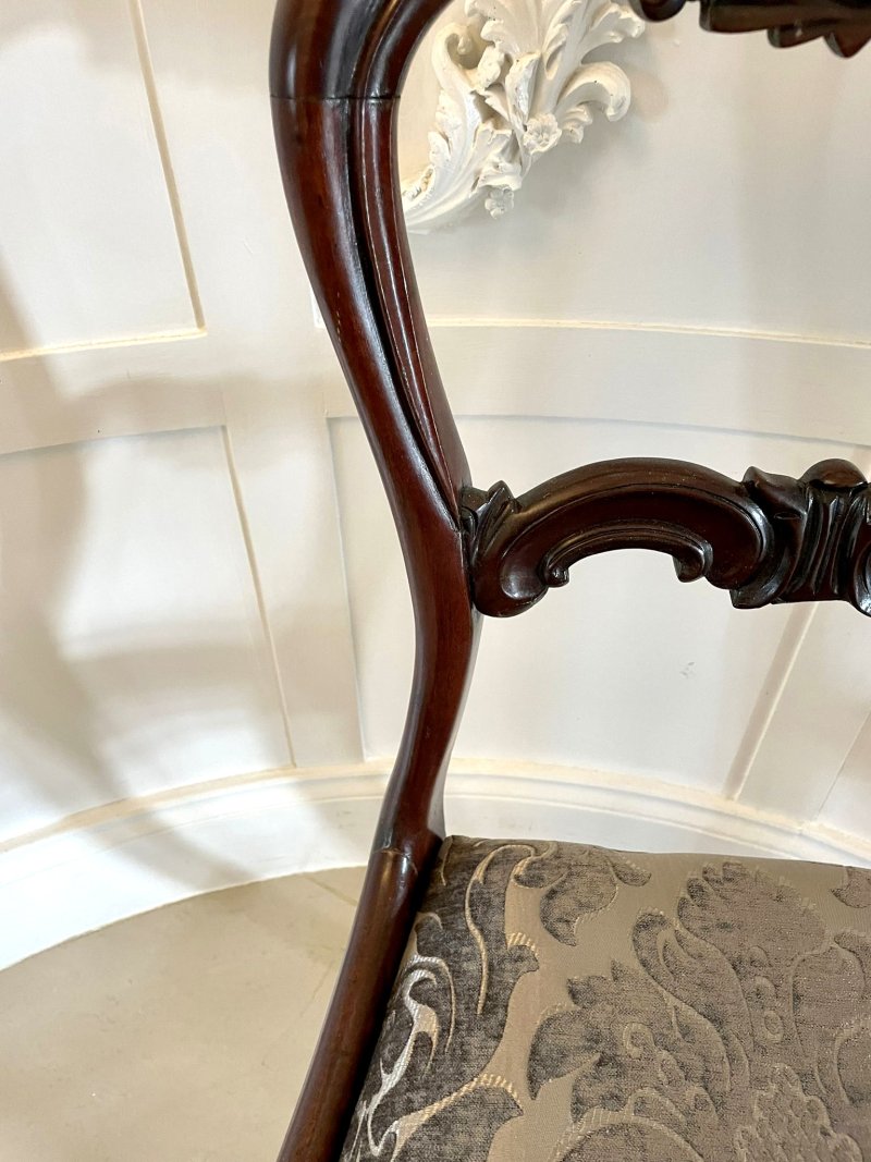 Fine Quality Set of 4 Antique William IV Carved Rosewood Dining Chairs - Image 8