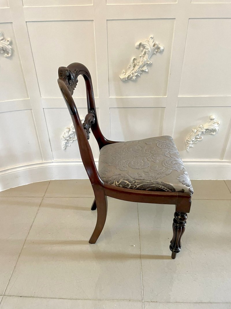 Fine Quality Set of 4 Antique William IV Carved Rosewood Dining Chairs - Image 6