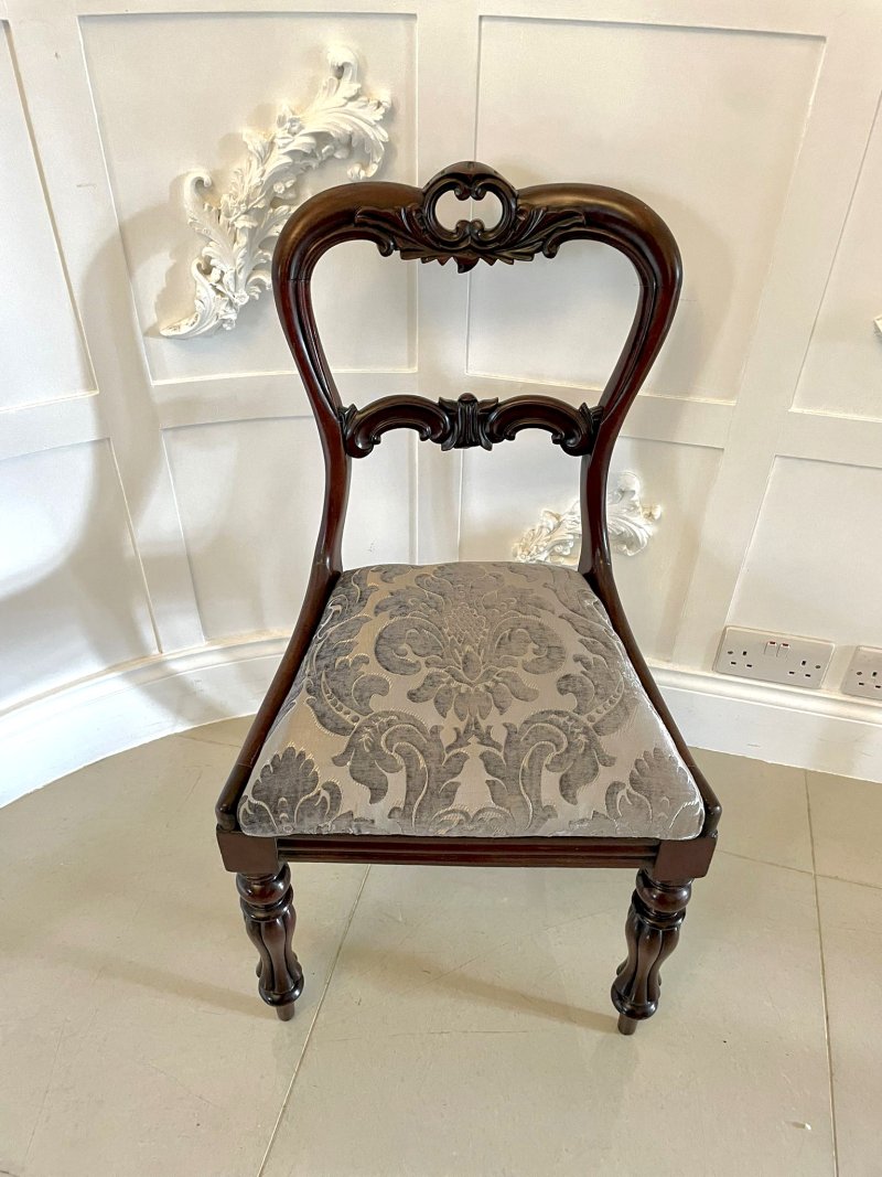 Fine Quality Set of 4 Antique William IV Carved Rosewood Dining Chairs - Image 5