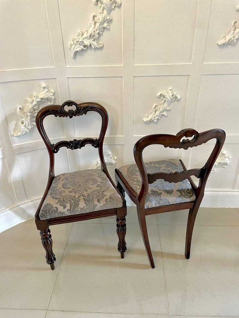 Fine Quality Set of 4 Antique William IV Carved Rosewood Dining Chairs - Image 3