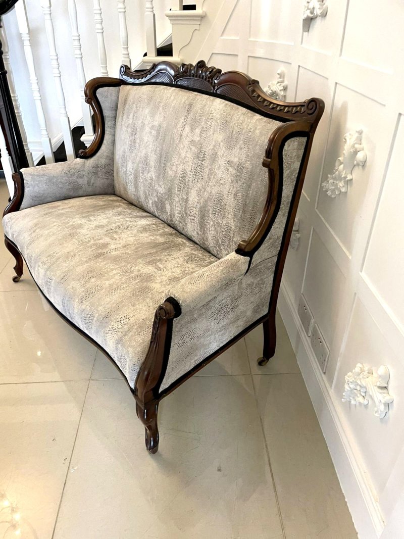 Outstanding Antique Victorian Carved Mahogany Sofa - Image 5