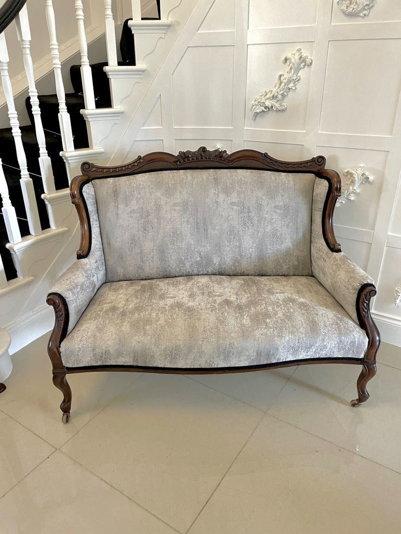 Outstanding Antique Victorian Carved Mahogany Sofa - Image 2