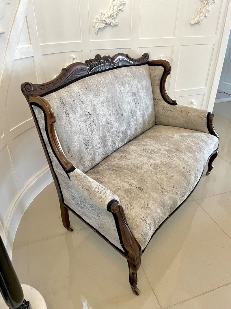 Outstanding Antique Victorian Carved Mahogany Sofa - Image 4