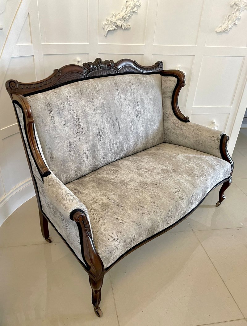 Outstanding Antique Victorian Carved Mahogany Sofa