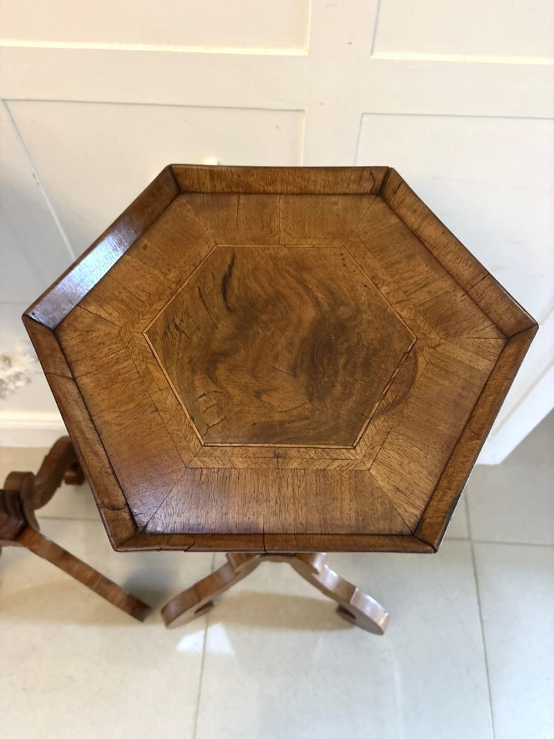 Antique Pair of Dutch Walnut and Kingwood Pedestal Torcheres - Image 9