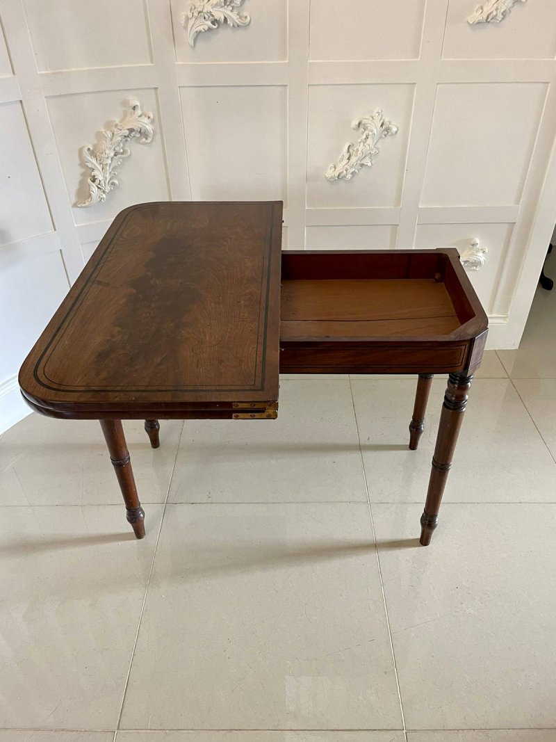 Antique George III Mahogany Card Table - Image 7