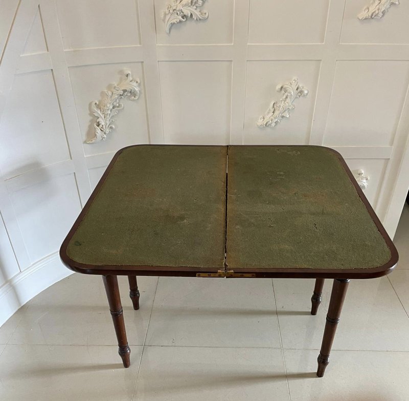Antique George III Mahogany Card Table - Image 8