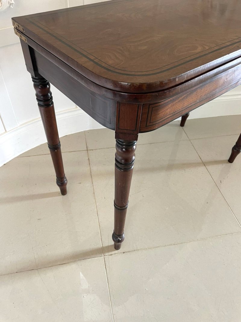 Antique George III Mahogany Card Table - Image 11