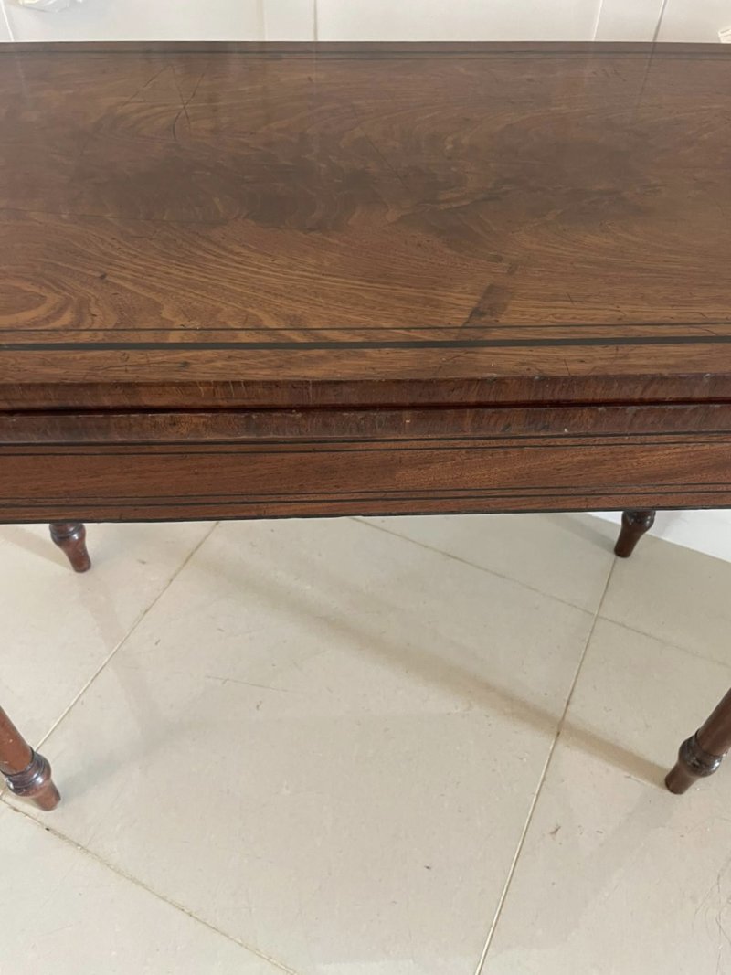 Antique George III Mahogany Card Table - Image 13