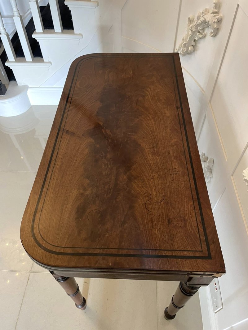 Antique George III Mahogany Card Table - Image 9