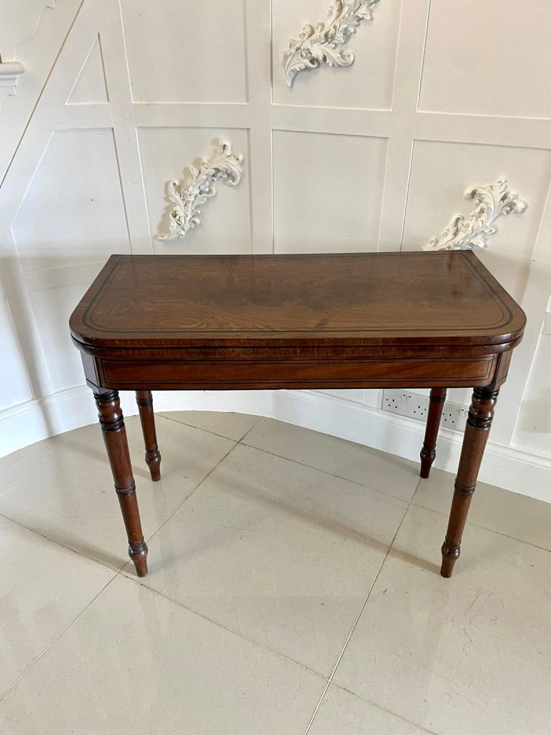 Antique George III Mahogany Card Table - Image 2