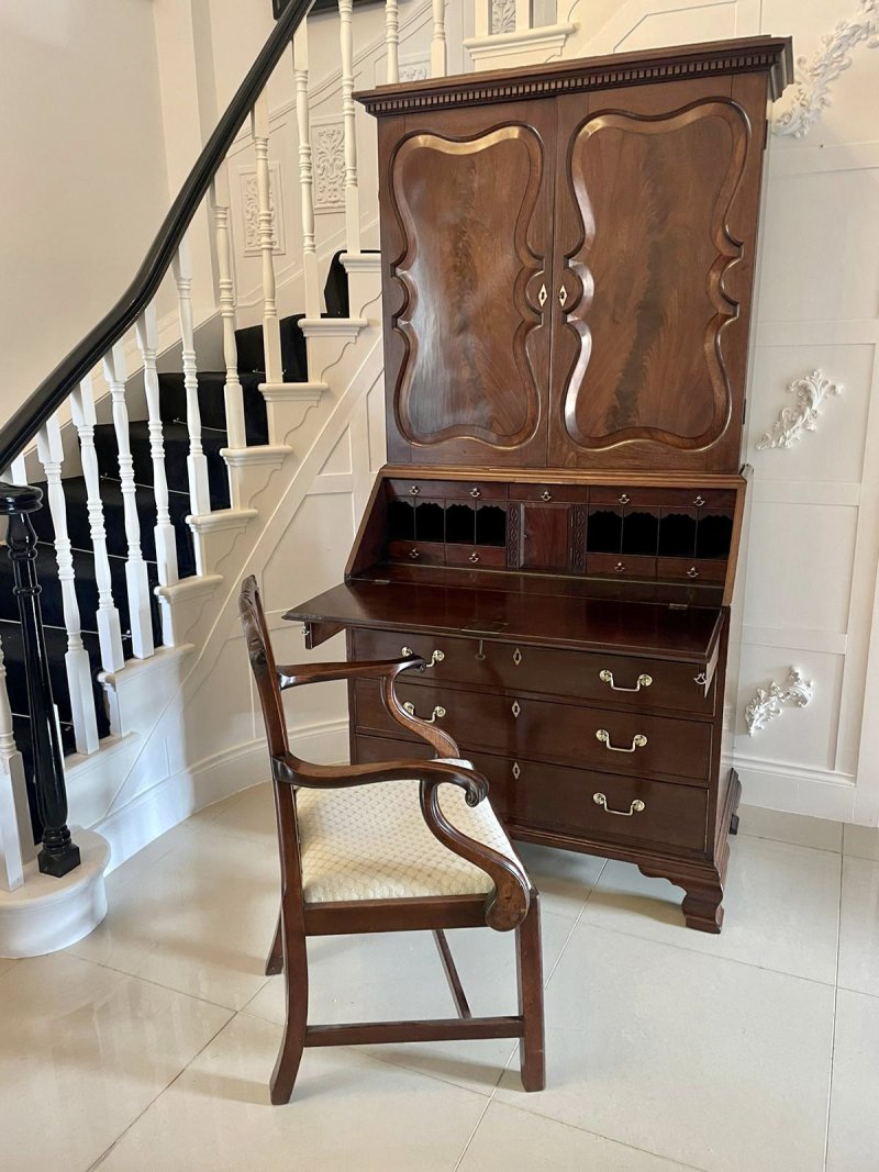 Antique George III Carved Mahogany Elbow/Desk Chair - Image 6