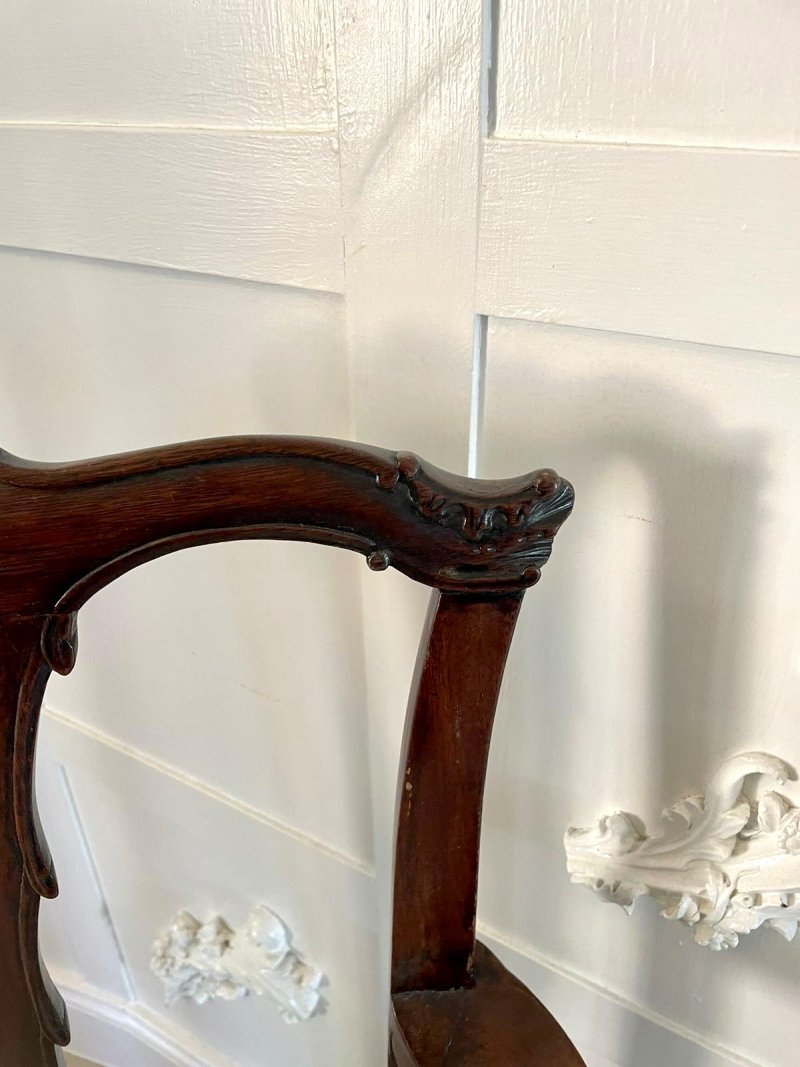 Antique George III Carved Mahogany Elbow/Desk Chair - Image 13