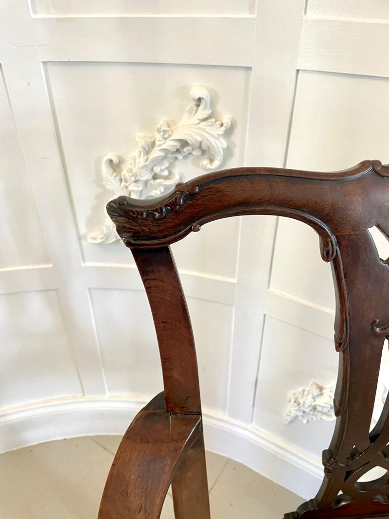 Antique George III Carved Mahogany Elbow/Desk Chair - Image 14