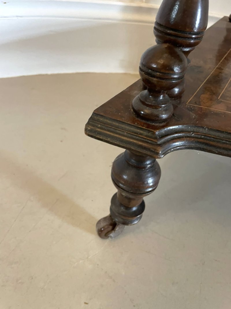 Quality Antique 19th Century Victorian Inlaid Walnut Four Tier Corner Whatnot - Image 11