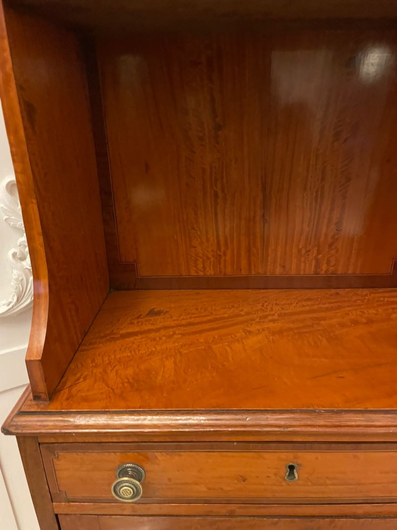 Rare Pair of Gillows Antique Quality Satinwood Waterfall Bookcases - Image 9