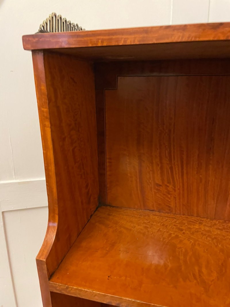 Rare Pair of Gillows Antique Quality Satinwood Waterfall Bookcases - Image 11