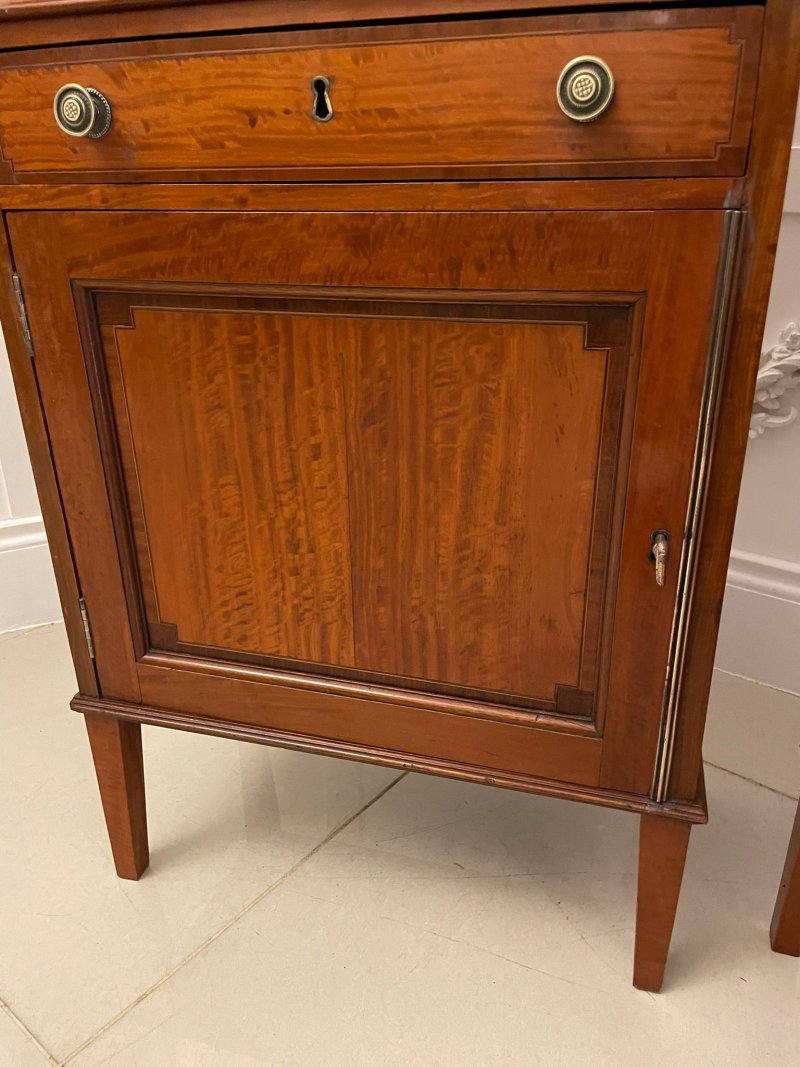 Rare Pair of Gillows Antique Quality Satinwood Waterfall Bookcases - Image 15