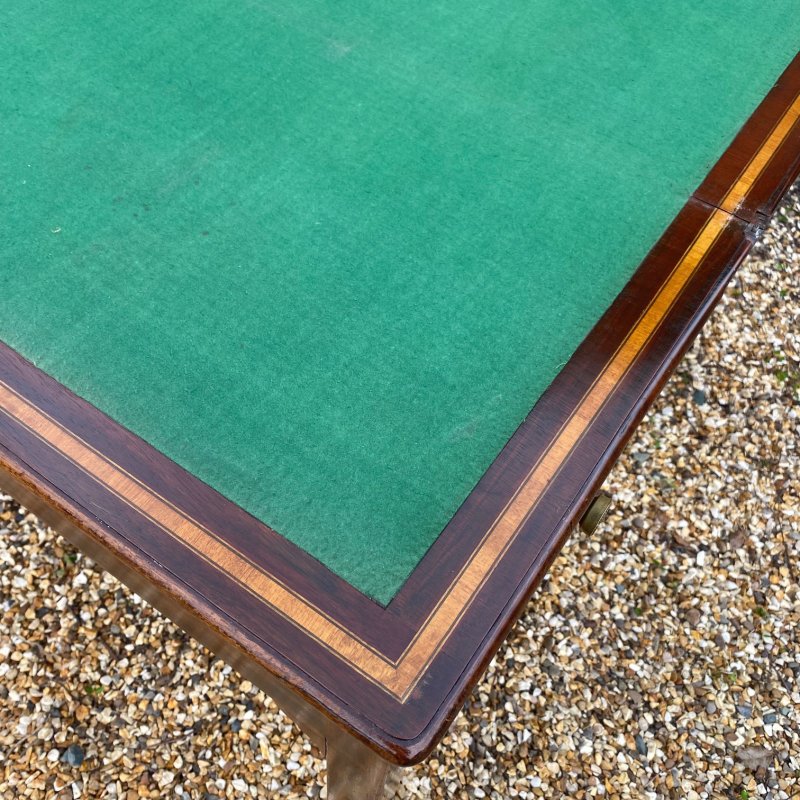 Georgian mahogany fold over games table - Image 4
