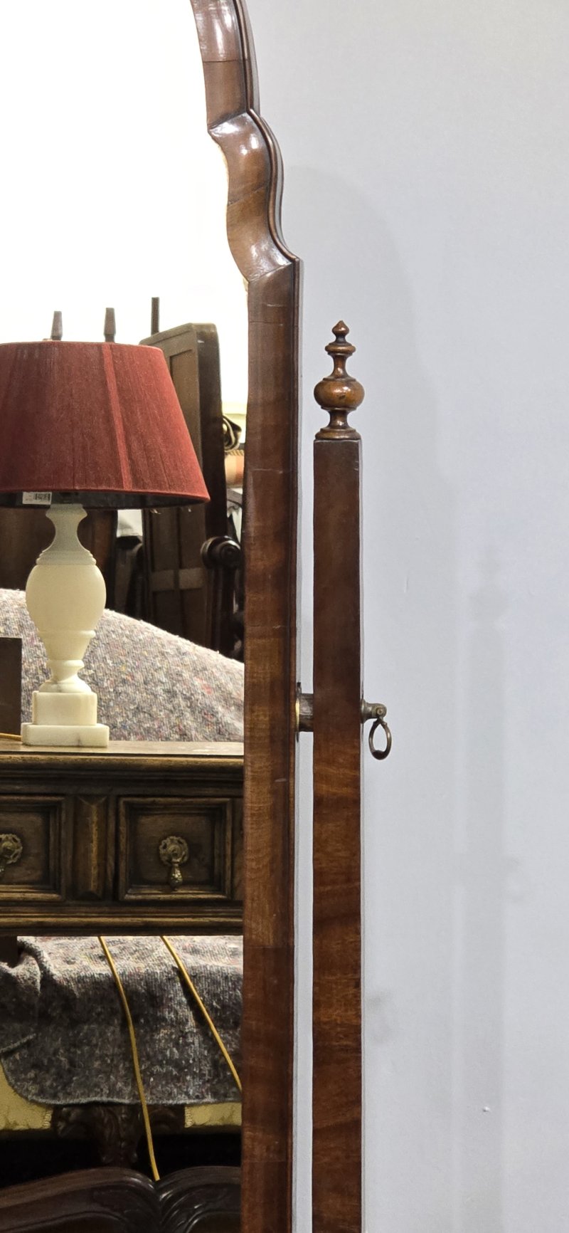 Queen Anne Walnut Cheval Mirror - Image 5