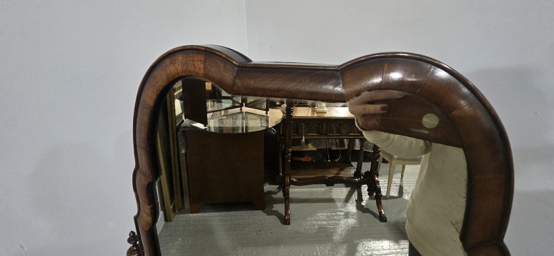 Queen Anne Walnut Cheval Mirror - Image 10