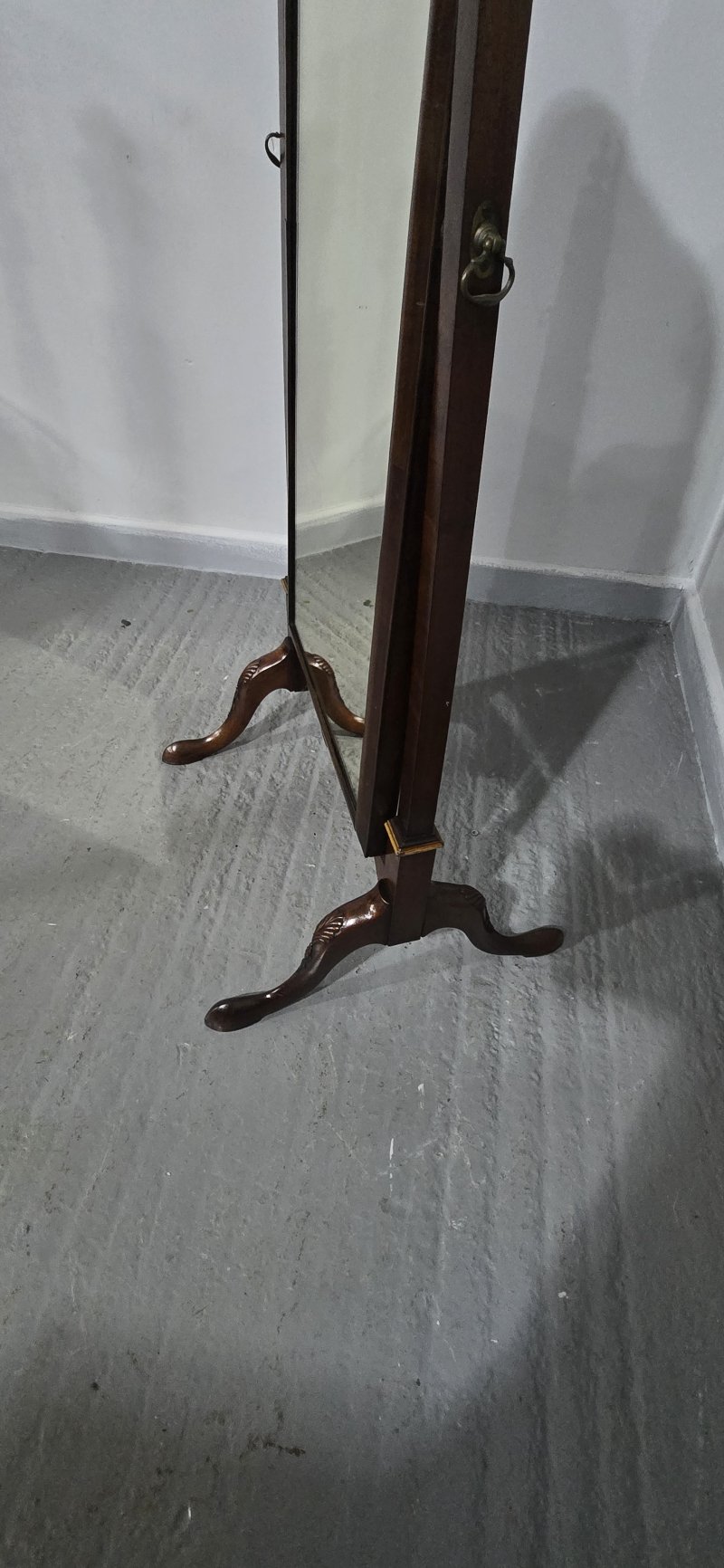 Queen Anne Walnut Cheval Mirror - Image 9