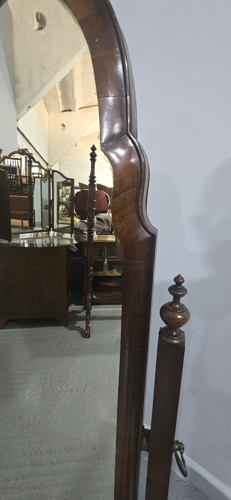 Queen Anne Walnut Cheval Mirror - Image 11