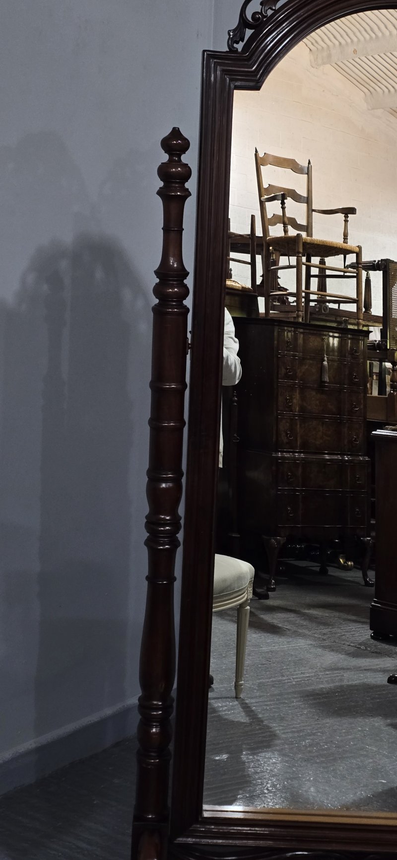 Superb French Mahogany Cheval Mirror - Image 5