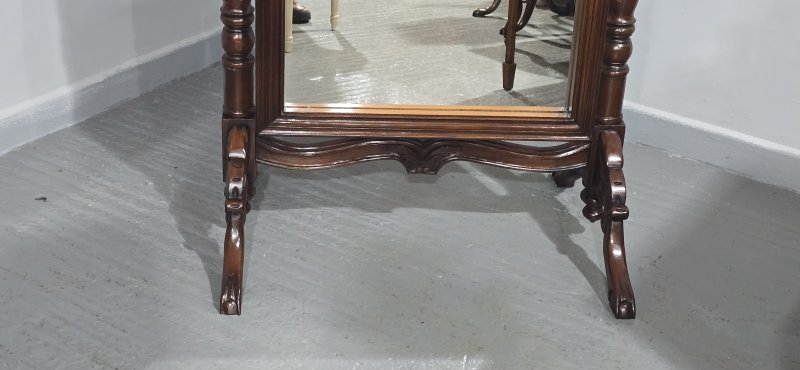 Superb French Mahogany Cheval Mirror - Image 2