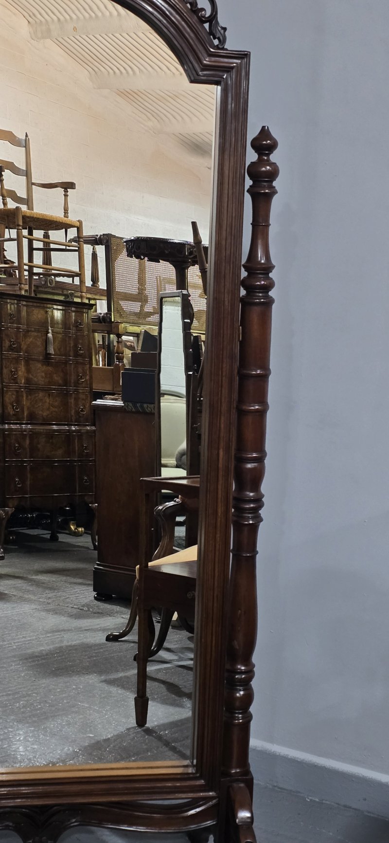 Superb French Mahogany Cheval Mirror - Image 6