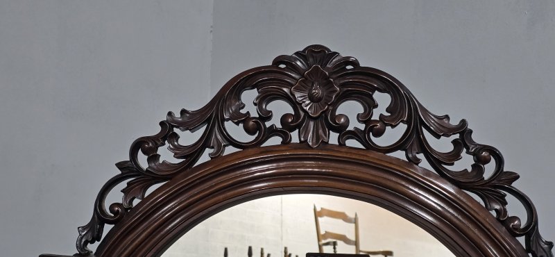 Superb French Mahogany Cheval Mirror - Image 4