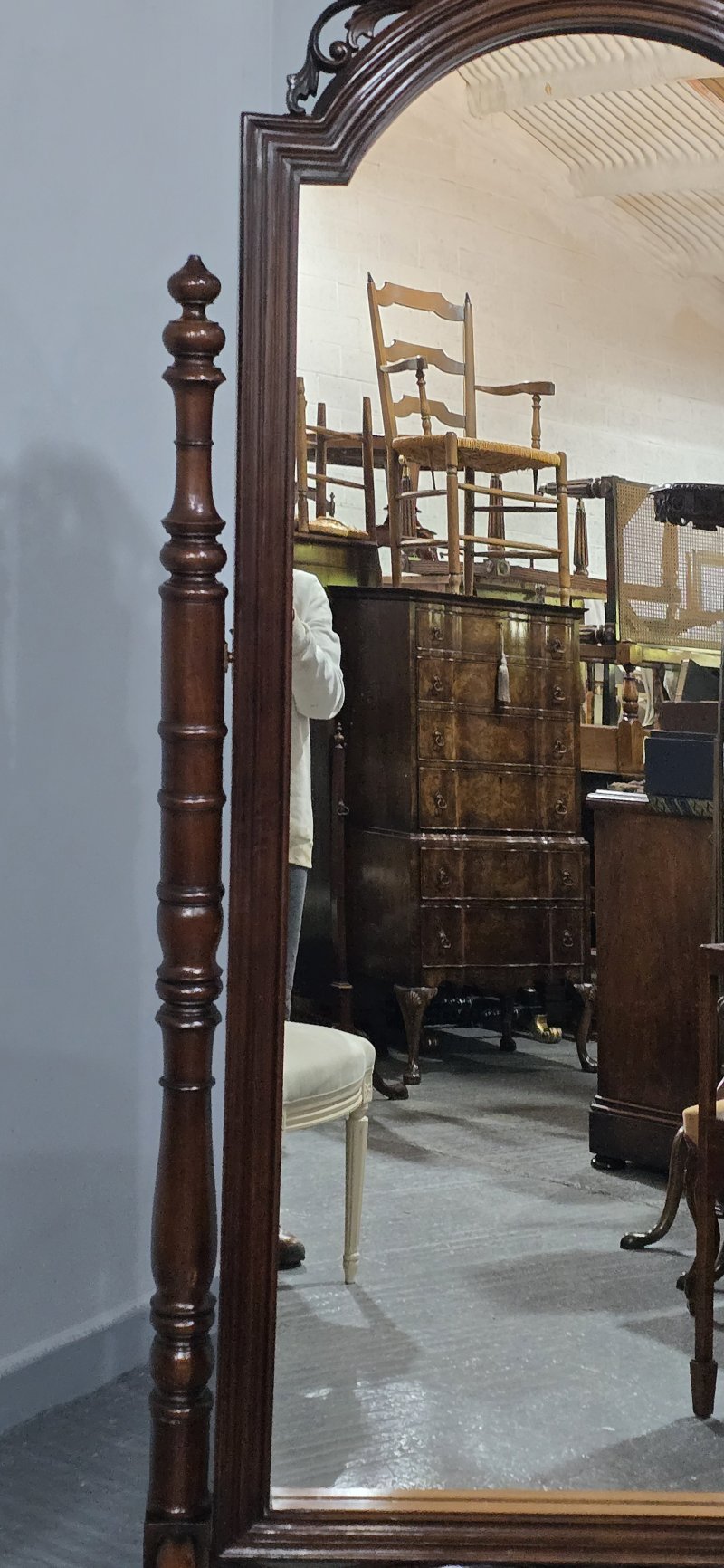 Superb French Mahogany Cheval Mirror - Image 7