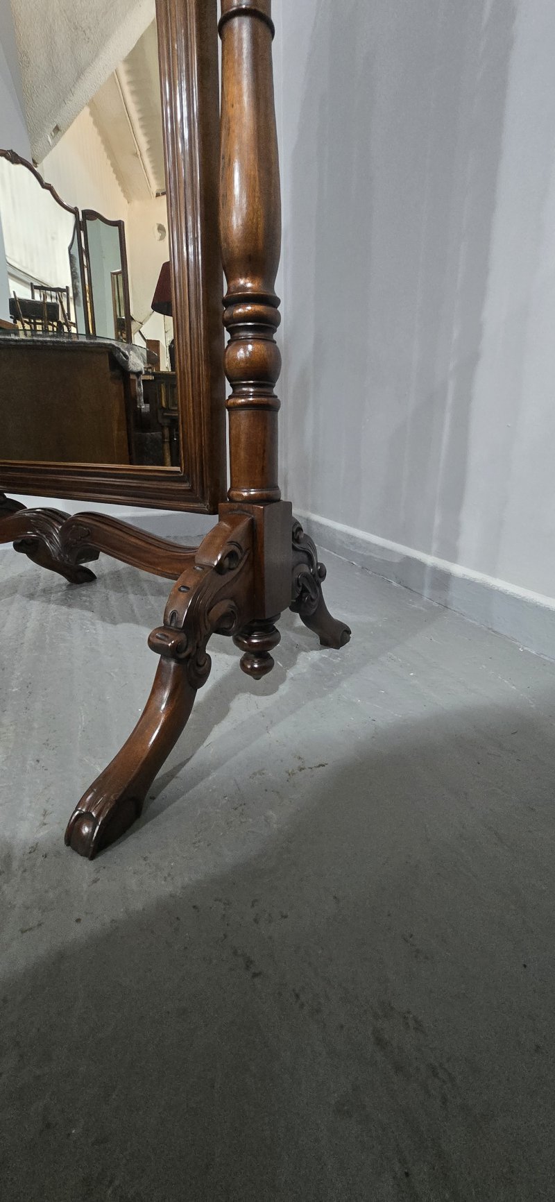 Superb French Mahogany Cheval Mirror - Image 14