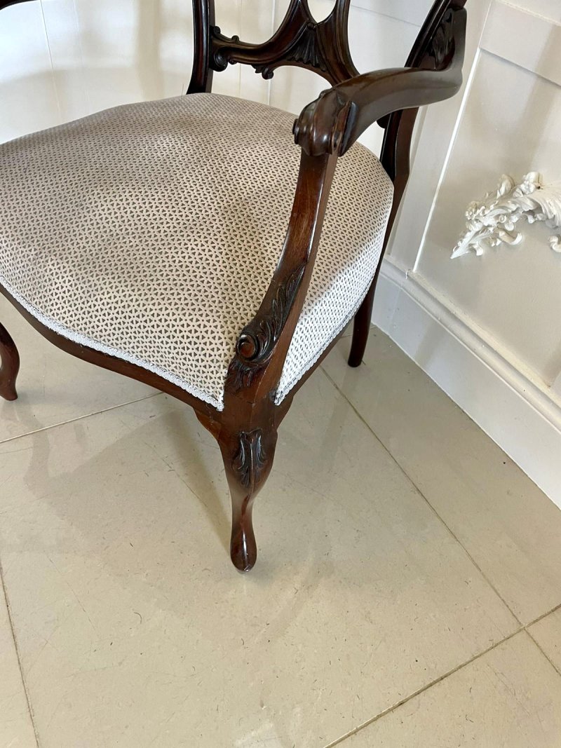 Fine Quality Antique Victorian Mahogany Carved Arm/Desk Chair - Image 15