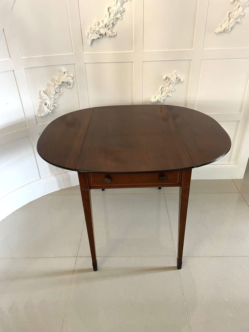 Fine Quality George III Antique Inlaid Mahogany Pembroke Table - Image 4