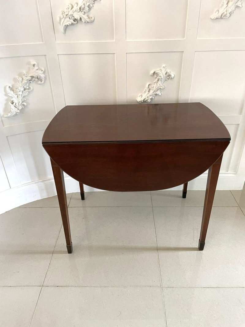 Fine Quality George III Antique Inlaid Mahogany Pembroke Table - Image 8