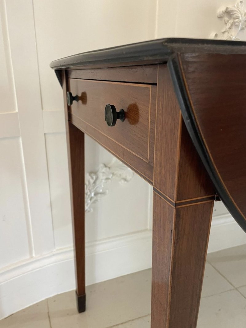 Fine Quality George III Antique Inlaid Mahogany Pembroke Table - Image 10