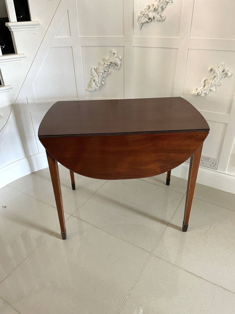 Fine Quality George III Antique Inlaid Mahogany Pembroke Table - Image 6