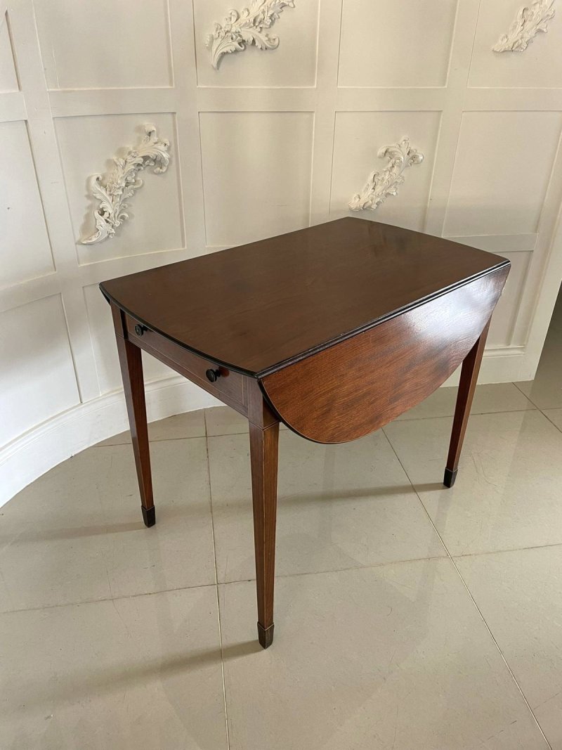 Fine Quality George III Antique Inlaid Mahogany Pembroke Table