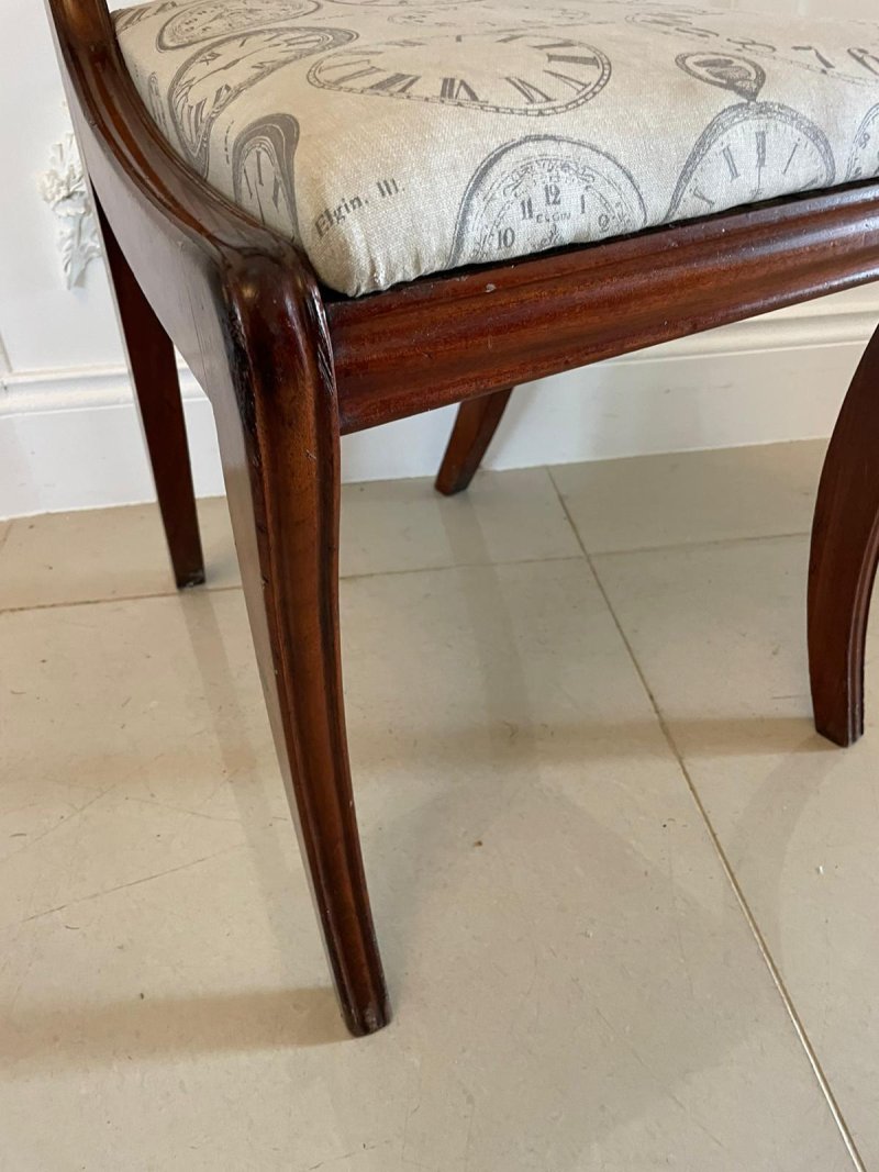 Quality Set of Four Regency Antique Mahogany Dining Chairs - Image 11