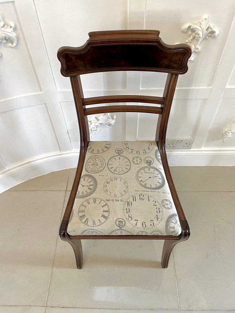 Quality Set of Four Regency Antique Mahogany Dining Chairs - Image 6