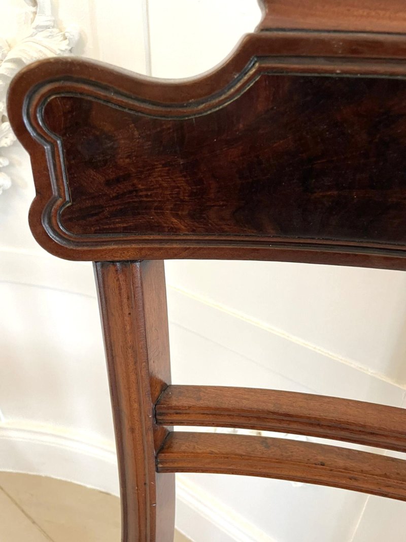 Quality Set of Four Regency Antique Mahogany Dining Chairs - Image 9
