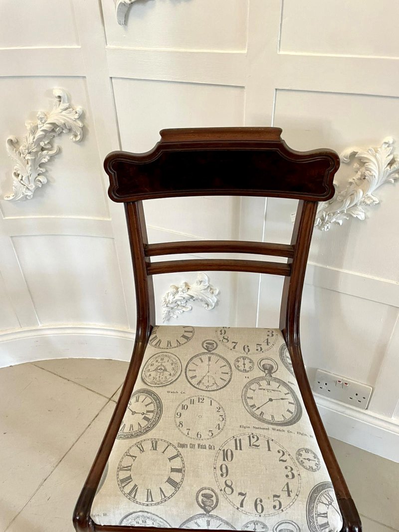 Quality Set of Four Regency Antique Mahogany Dining Chairs - Image 10