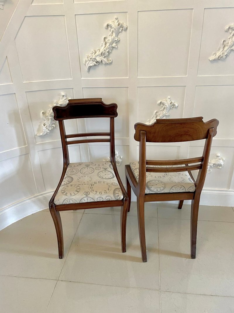 Quality Set of Four Regency Antique Mahogany Dining Chairs - Image 4