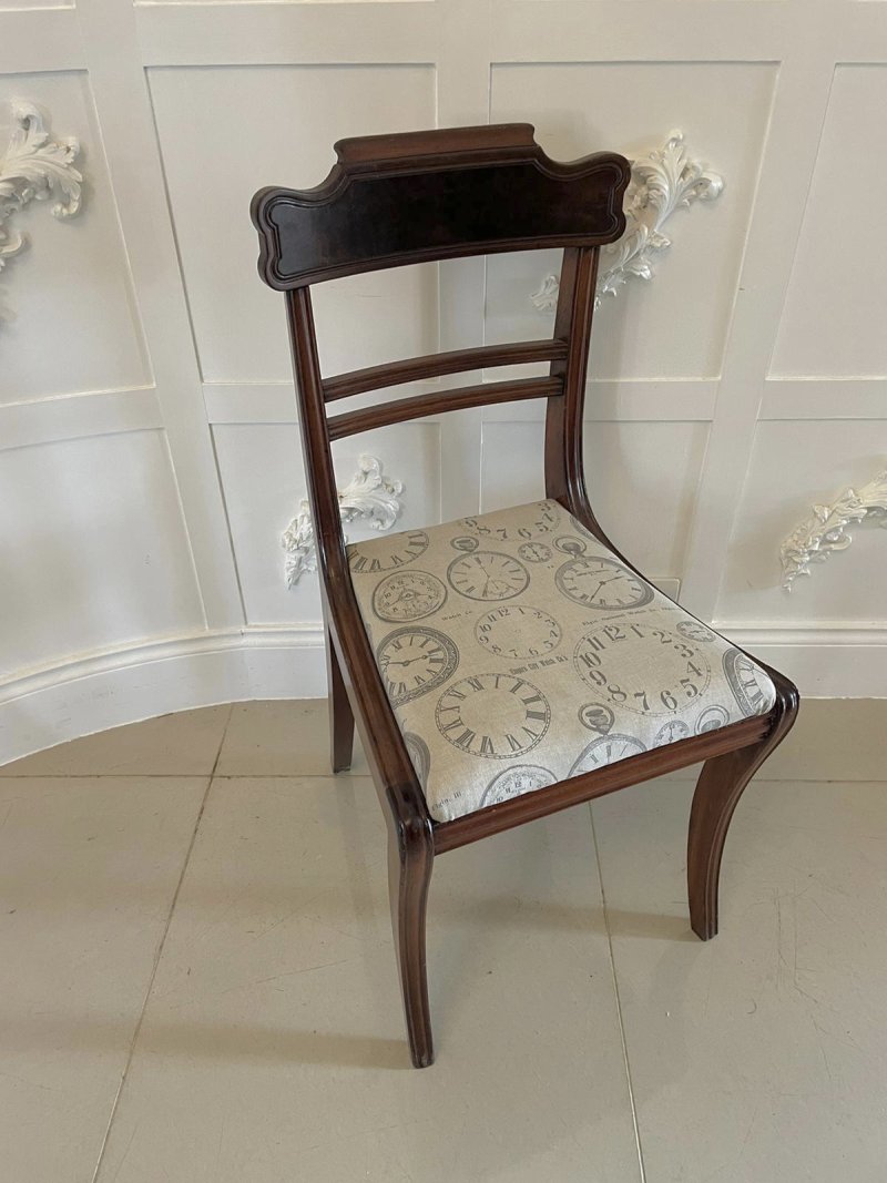 Quality Set of Four Regency Antique Mahogany Dining Chairs - Image 5