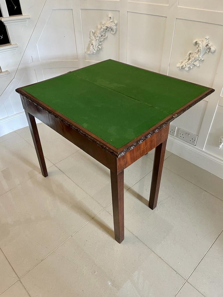 Antique 18th Century George III Chippendale Mahogany Carved Card/Side Table - Image 11