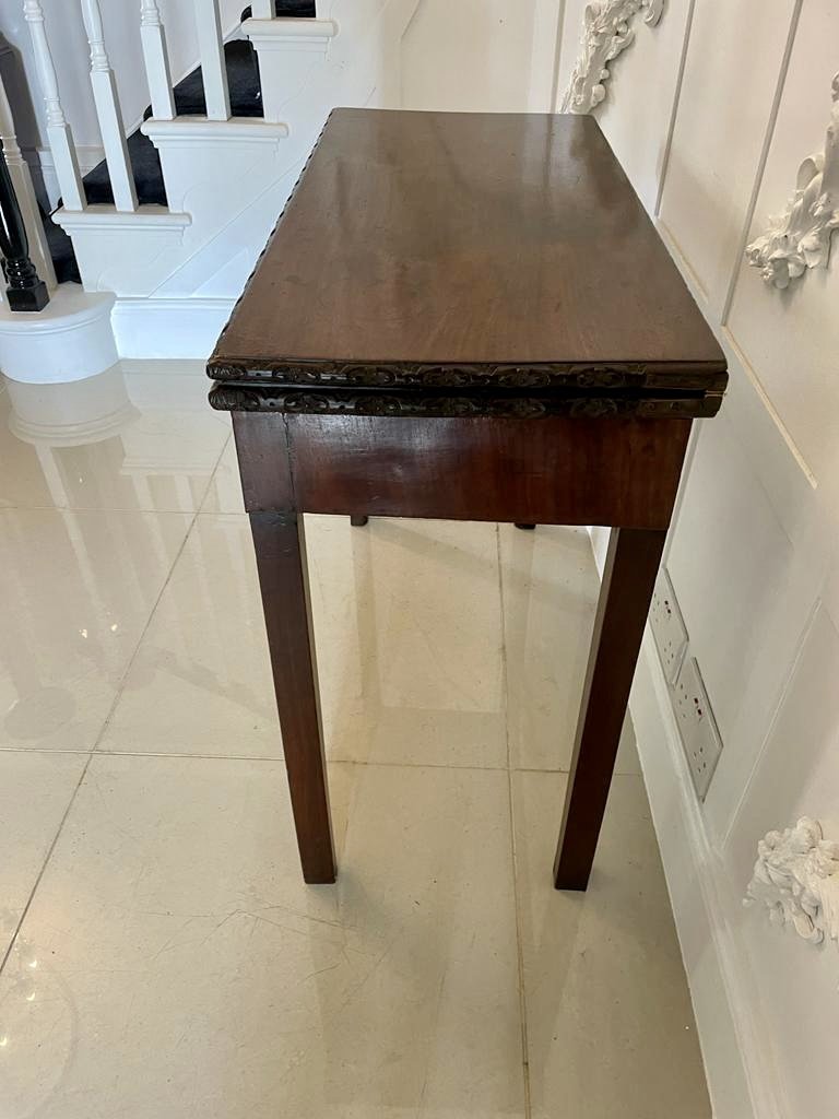 Antique 18th Century George III Chippendale Mahogany Carved Card/Side Table - Image 6